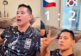 '韓国行きを諦める試み' ユ・スンジュン、代表ユニフォームを着てワールドカップを応援 [スター・イシュー]
