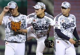 '7, 8, 9: el muro defensivo de Lee Yong-chan, Kim Taek-yeon y Lee Young-ha' lidera la ERA en el primer puesto: el poder del estratega de Doosan, 'con lanzadores y el campeonato'
