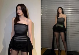Kwon Eun-bi reveals sheer dress for awards ceremony... 'Waterbomb Goddess' class