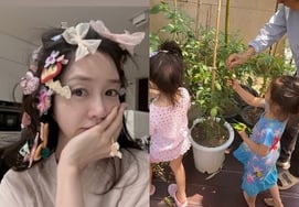 'Ex-fada' Sung Yu-ri pasa el fin de semana con sus dos hijas, 'fadas en activo', que se parecen a su madre