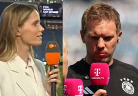 Shocking 'Annoyance at female reporter, blaming the referee': German coach explodes during interview, shouting "I said it three times! The buildup was too slow!"