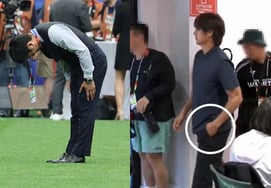 'ポケットに手を入れて無関心'のホン・ミョンボ vs '90度フォルダー挨拶の涙'のモリヤス··· 脱落よりも痛い「態度の違い」論争「品格から違う」"
