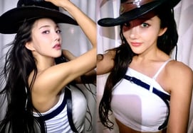 '46 años' Bada, luce impecablemente un sombrero de vaquero y una crop top: 'chica caliente'... "Yee-haw"
