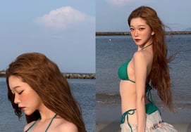 Tsuki, quien dijo que podía aguantar "3 caramelos = 1 día", luce una atrevida figura en bikini que suscita admiración