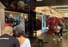 'Muscle mass at zero level' Shin Ji poses for squats with emaciated legs.. Looks as if bones will snap