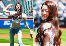 "My Queen!" IVE's Jang Won-young becomes a new star pitcher... leading the New York Mets to a comeback victory with "Lucky Bikini" [Star Issue]