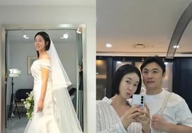 'Mr. Kang♥' 23rd Class Ok-soon reveals wedding dress look, says "It's quite enjoyable" with hearts full [Star Issue]