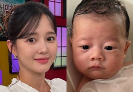 Đôi mắt giống hệt bố mẹ..Nam Bo-ra "con trai đang phát triển từng ngày ♥bé hạt đậu"[Vấn đề Sao]