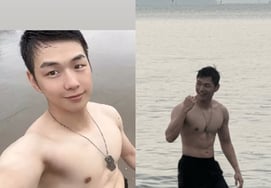 'Active-duty soldier' Daniel Kang, admired for his steel-like shoulders and angry abs... even a "Bingoo Man" smile