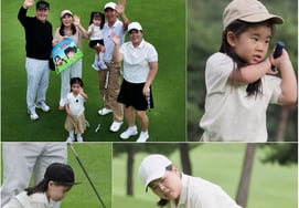 'Golf Empress' Park In-bee's daughter turns 38 months? Holding a golf club and making a clean chip shot [Superman Returns]