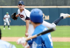 [Ảnh] Ha Hyeon-seung, màn trình diễn strikeout trước Dong-eui University