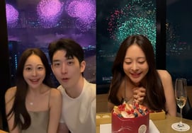 'Vista del espectáculo de fuegos artificiales' causa admiración.. Aori celebra su cumpleaños junto a su novio, un médico tradicional coreano [Star Issue]