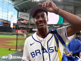 '와' 브라질 18세 고교생 미쳤다! 157㎞→157㎞→157㎞, MVP 저지까지 병살로 잡았다 [2026 WBC]