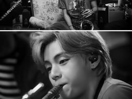 "정말 멋진 순간!" '월드 클래스'도 반한 방탄소년단 뷔 즉석 색소폰 연주