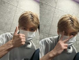 방탄소년단 뷔, 헬스장서 급 번개 인증샷..터질 듯한 성난 핏줄
