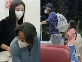 배용준♥박수진, 커플 신발 신고 가족 여행..훈훈한 아들·딸까지 '관심'[스타이슈]