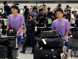 [포토]'우리도 허망합니다' 김민재와 황희찬