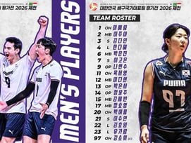남녀 배구대표팀, 2026 평가전 18인 최종 엔트리 확정... 주장 차영석·강소휘