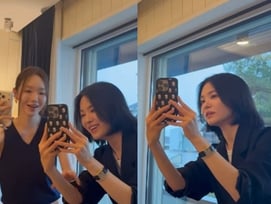 송혜교, 카메라 뒤 반전..삐끗하면서 "아 잠깐만"