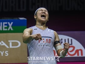"안세영과 붙는 건 '지옥의 대결'" 中 예상 그대로... 한첸시 14점→7점 내고 끝, 여제 압도적 8강