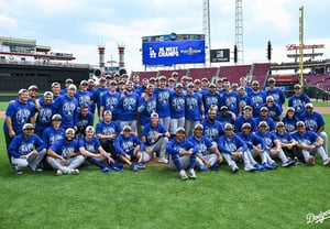 Los Angeles Dodgers clinch NL West title for fifth consecutive year! 'IL' typo aside, they 'do what needs to be done' → Champagne party in full swing