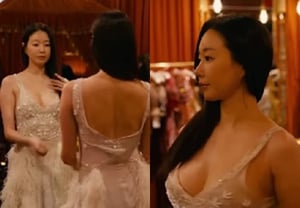 Kim Sa-rang, who has been less active, shows off a "perfect figure" in a wedding dress in New York [Star Issue]