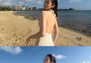 No Yoon-seo, a pure beauty with a surprising back view..showing off her slim figure in Hawaii