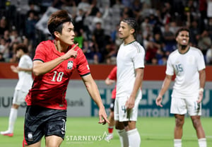 [Foto] «¡Esto es un gol decisivo!» Kim Myeong-jun anota su segundo gol en el partido contra Arabia Saudita