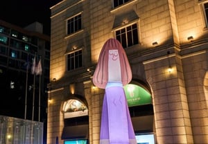 Galleria Luxury Hall, 8m Girl Sculpture Draws Attention