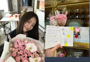 Choi Ji-woo visits father's columbarium for Chuseok; daughter's handwritten letter moves hearts: "I love you, Grandpa"