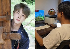"抓着父亲强制进行游戏教学" 防弹少年团JIN,送上和睦的中秋祝福
