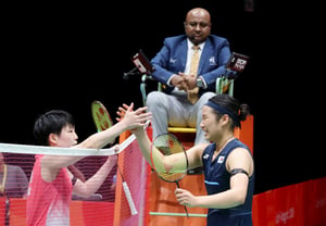 [Photo] An Se-young, who secured the gold medal at the Asian Games after shutting out Japan's Yamaguchi Akane 2-0