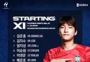 Lee Young-jun, Eom Ji-sung, and Bae Jun-ho: The "European-based bombers" are set to take the field... Lee Min-seong's team announces its starting lineup to break through China's "Great Wall" [Aichi-Nagoya Asian Games]
