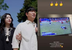 '妊娠' キム・ダヨン、'プレパパ' ♥ペ・ソンジェの中継を応援「最後の金メダルコール」