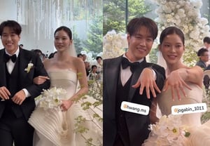 ナインミュージス、また嫁に行った..チョ・ガビン♥ファン・ミンスの結婚式で号泣→祝歌を歌ったメンバーたち