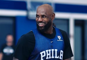 The identity of the roar that drowned out interviews → It was the sound of LeBron's helicopter commute, to which he coolly responded, "It is just a means of transportation for me"