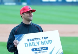 [一気に] キム・ドヨンを振り切り、準PO第1戦MVPに選ばれた「7イニング1失点の好投」ネイル