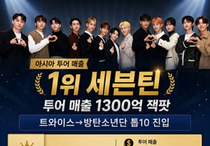 SEVENTEEN, Asian tour revenue hits jackpot at 130 billion won… TWICE to BTS enter top 10 [Comprehensive]