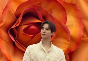 Lee Jun-ho, más que las flores… Hombros de tipo atlético y mirada dulce frente a una rosa gigante: "Un ser humano culpable"