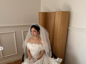 '이상우♥' 김소연, 다시 입은 웨딩드레스..미모 반짝