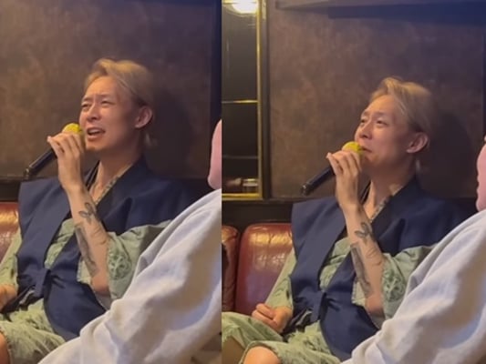 '마약 파문→은퇴 번복' 박유천, 日 노래방서 포착..탈색 머리·타투 눈길