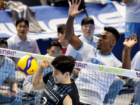 대한항공 외인 교체 오히려 '악수' 되나, 허수봉 "러셀 서브가 더 무서웠다" [천안 현장]