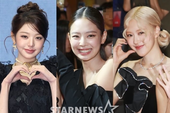 1st place IVE Wonyoung, 2nd place BLACKPINK JENNIE, 3rd place BLACKPINK ROSE.