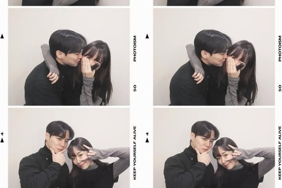 30th Young-soo ♥ Ok-soon became a 'real couple'..L.O.럽.E's Instagram account. "Kiss, kiss." [Star Issue]