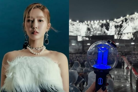 'Дом Нью-Йорка' Пинкл Ли Джин, приехавшая в Корею, чтобы увидеть BTS.Снимок с фотографией для просмотра концерта