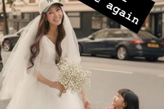 智娜，暗示要复出却要结婚？穿婚纱的近况