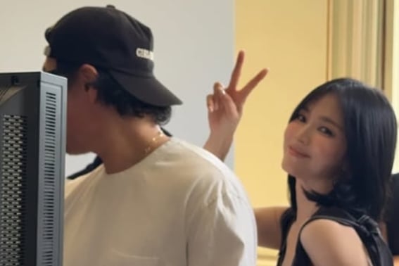 Сон Хе Гё, короткие волосы уверенности.Прекрасный "V".