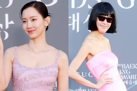 シン·ヒョンビン、長いドレスを踏んで2回転倒→ホン·ジンギョン、モデルの復帰..『白上』レッドカーペットの風景 [スター・イシュー]