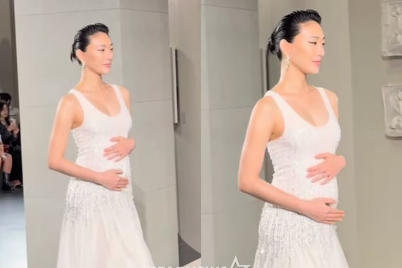 『イコベ♥』チェソラ、結婚7年で妊娠..ランウェイで『Dライン』を軽く叩く様子をキャッチ [スター・イシュー]