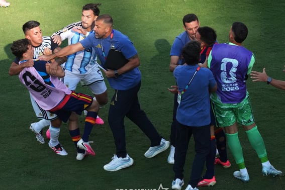 After the World Cup final, a brawl involving fist-fighting and other unruly behavior... Argentina faces 'severe FIFA sanctions'